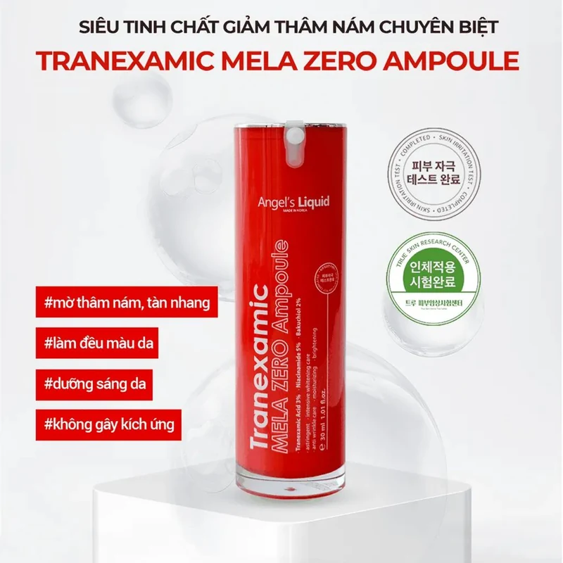 Tinh Chất Angel's Liquid Tranexamic Mela Zero Ampoule 30ml màu đỏ