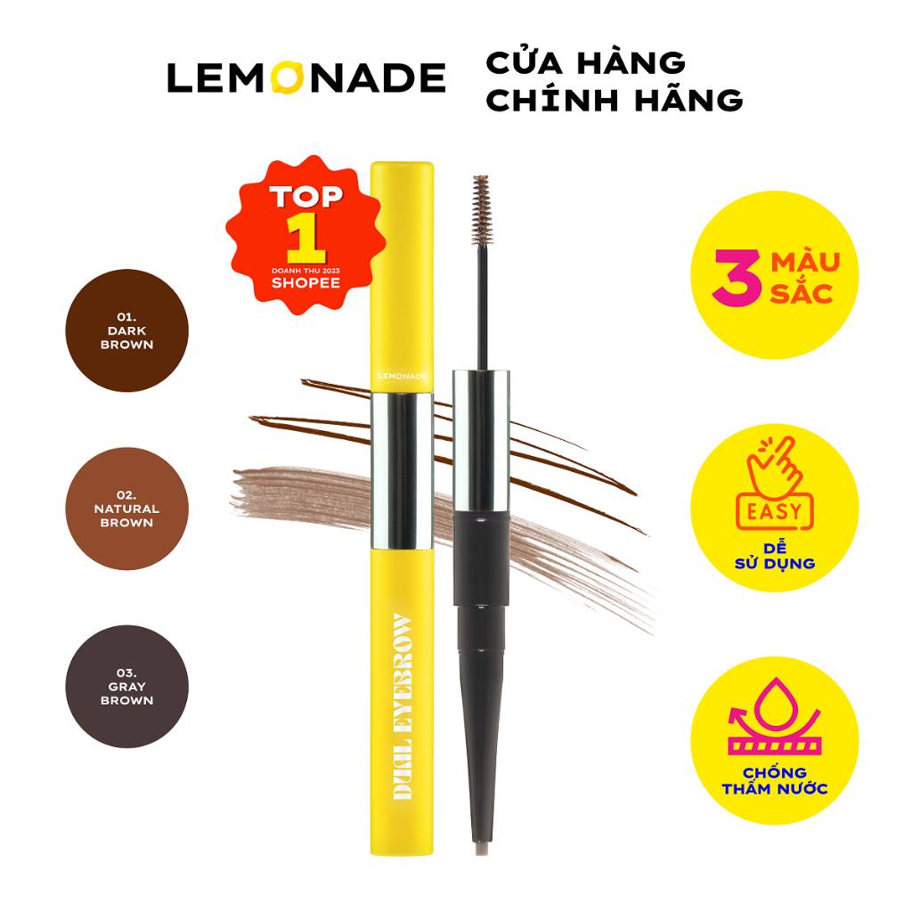 Chì Kẻ Mày 2 Đầu Lemonade Want It Got It Dual Eyebrow 2g + 2ml