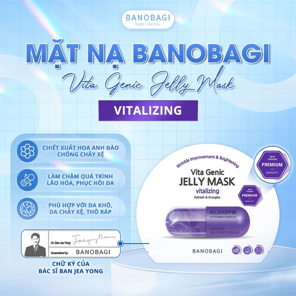 Mặt Nạ Giấy Banobagi Vita Genic Jelly Mask Vitalizing Collagen (Mẫu Mới) - 60,000PPM