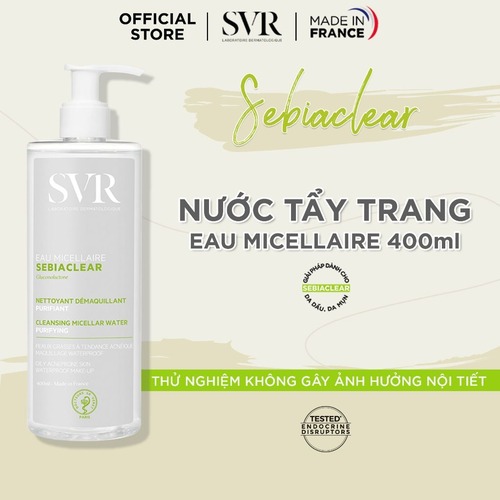 Nước Tẩy Trang Dành Cho Da Dầu Mụn SVR Sebiaclear Eau Micellaire (Mẫu Mới) (Nhập Khẩu)