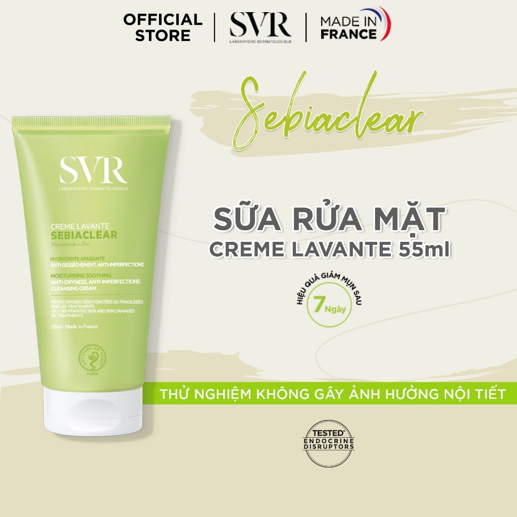 Kem Rửa Mặt SVR Cho Da Dầu Sebiaclear Creme Lavante 55ml (Nhập Khẩu)
