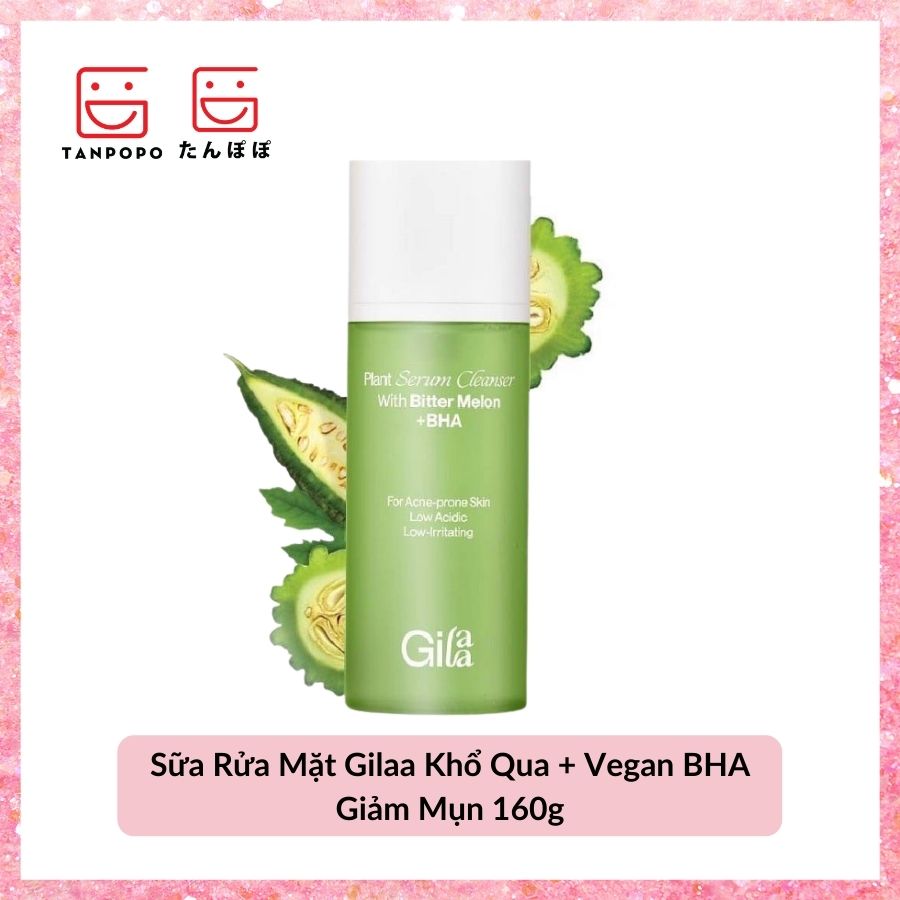 Sữa Rửa Mặt Gilaa Khổ Qua + Vegan BHA Giảm Mụn 160g