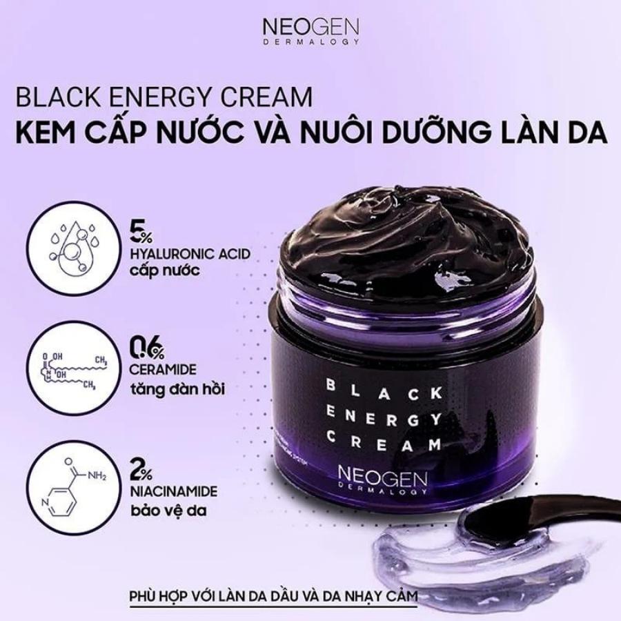 Kem Dưỡng Ẩm Neogen Dermalogy Cấp Nước Da Dầu, Nhạy Cảm Black Energy Cream 80ml