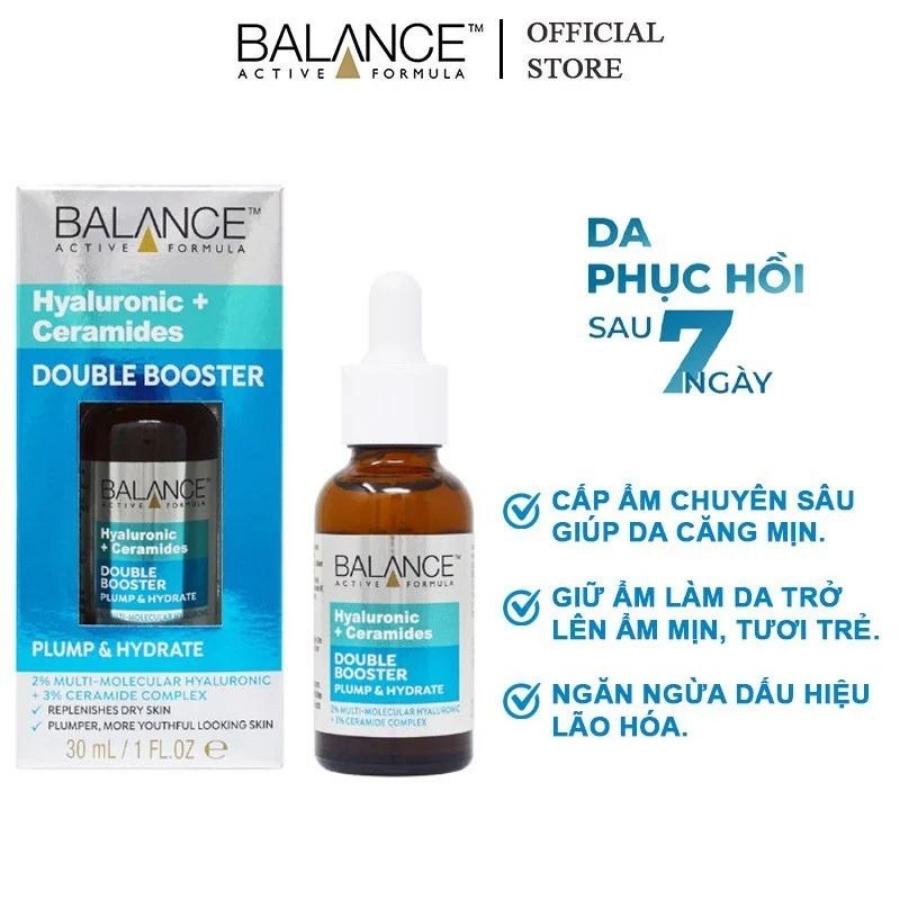 Serum Balance Cấp Ẩm, Mờ Nếp Nhăn Hyaluronic + Ceramides Double Booster Serum 30ml