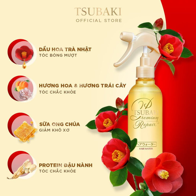Xịt Dưỡng Tóc Tsubaki Premium Repair Hair Water 220ml