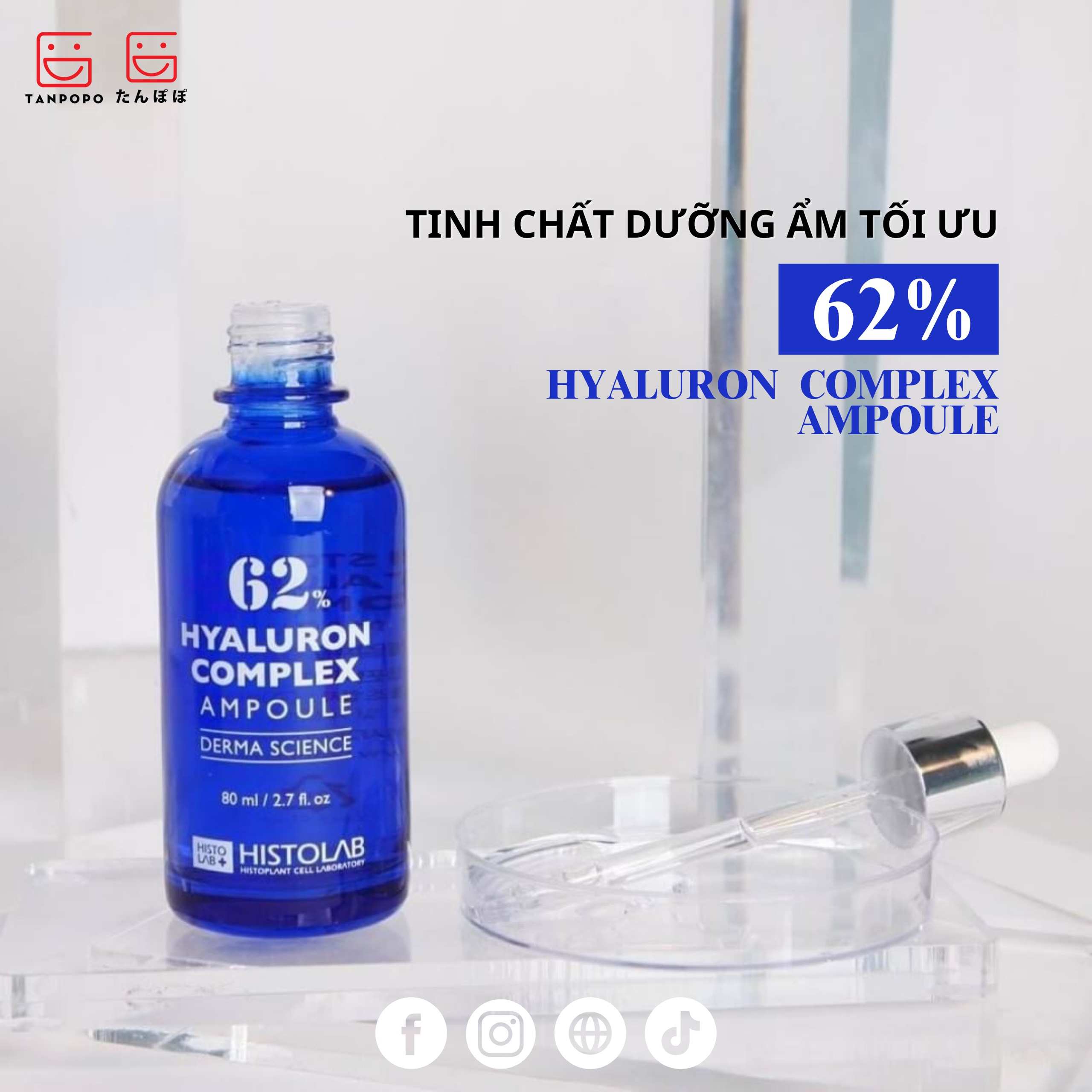 Tinh Chất Dưỡng Ẩm Histolab 62% Hyaluron Complex Ampoule 50ml