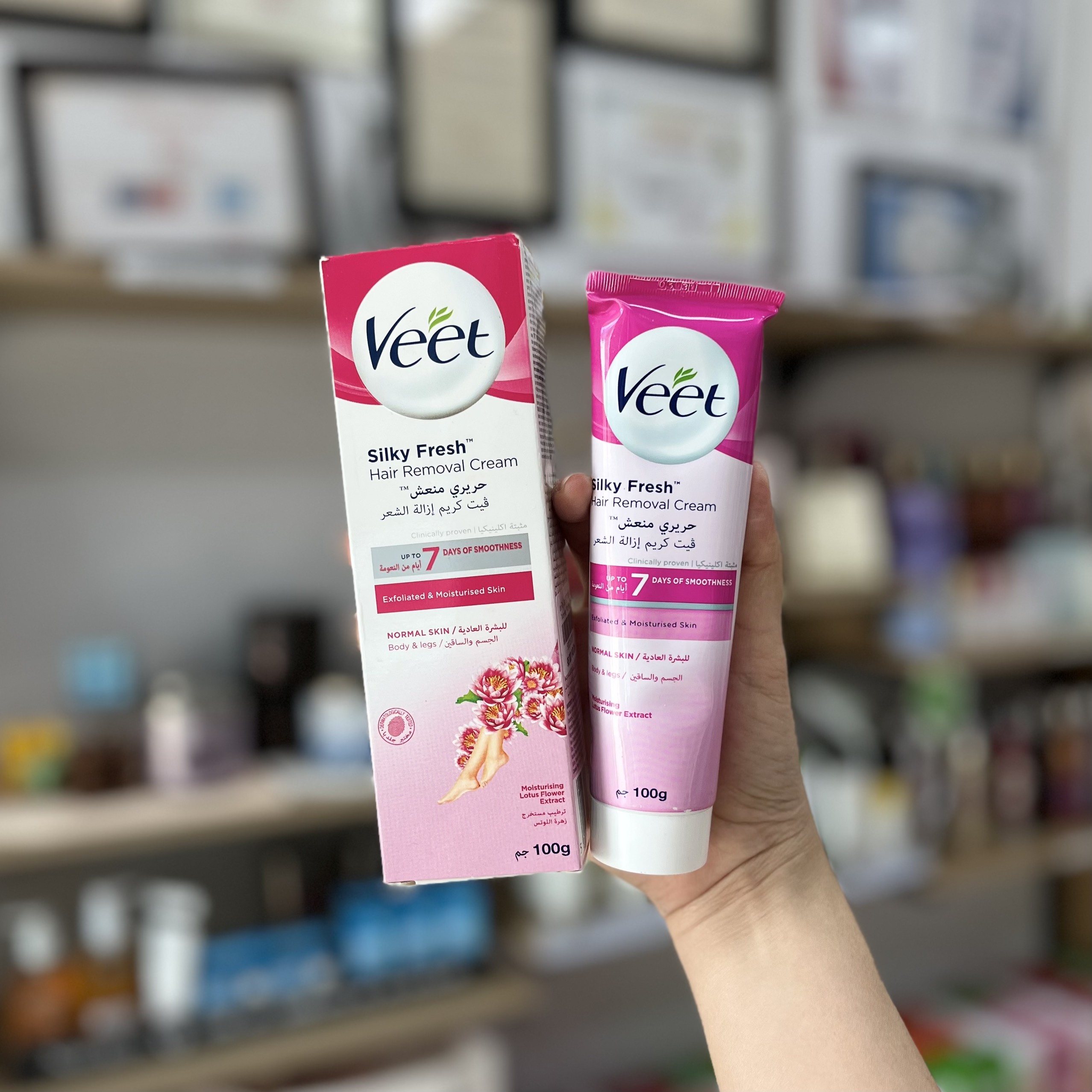 Kem Tẩy Lông VEET Silk Fresh Technology 100g (Hồng Da Thường) (Mẫu Mới)