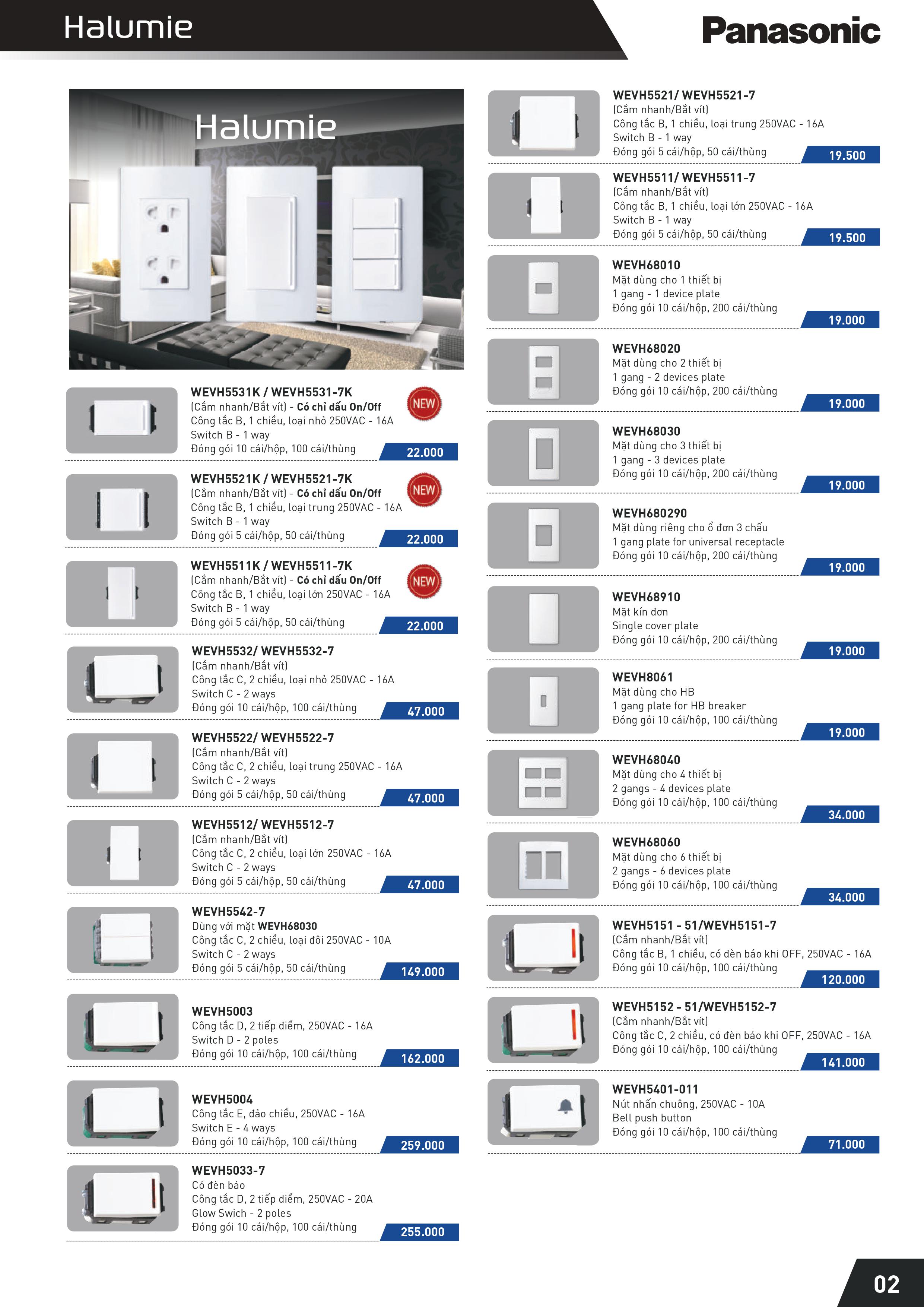 Bảng giá Panasonic