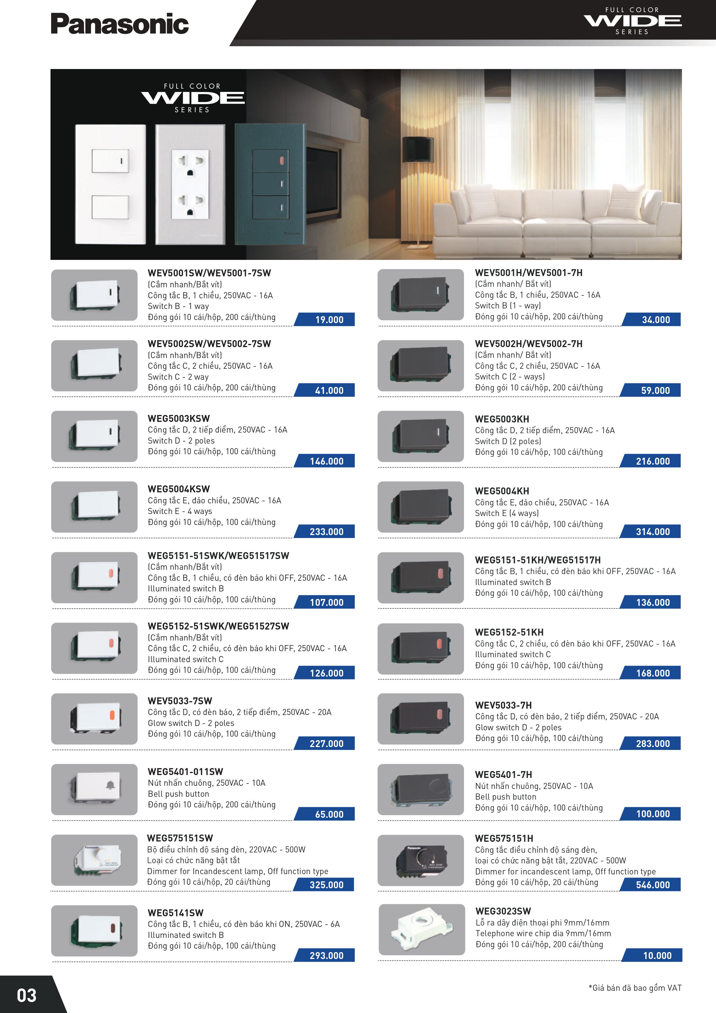 Bảng giá Panasonic