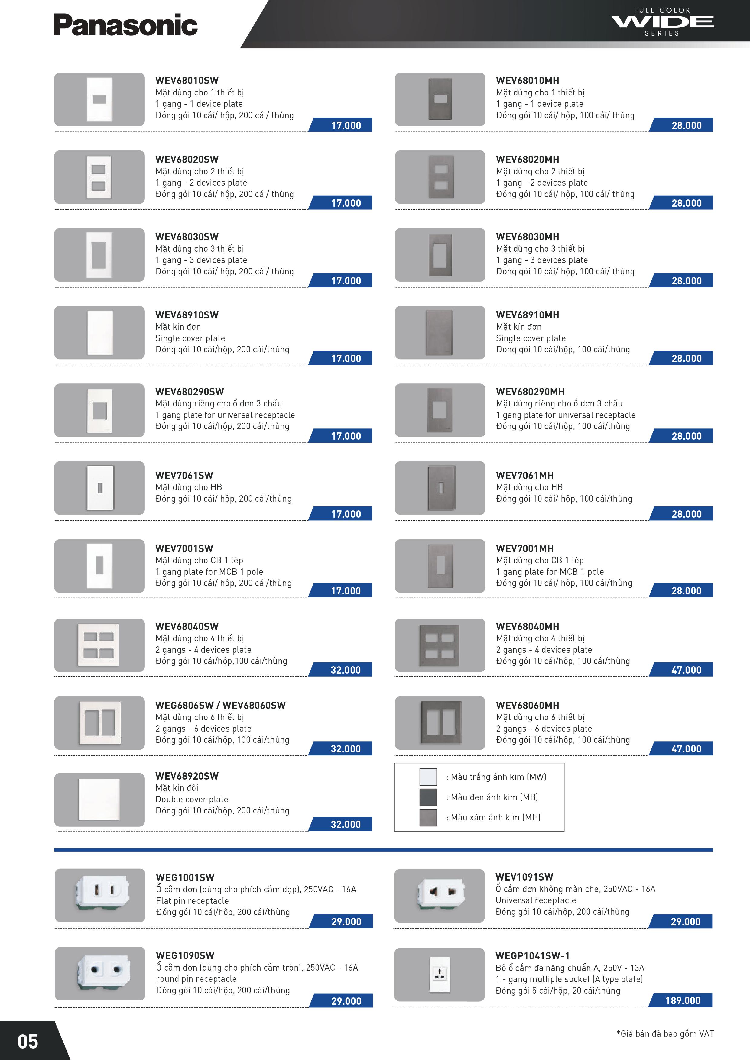 Bảng giá Panasonic