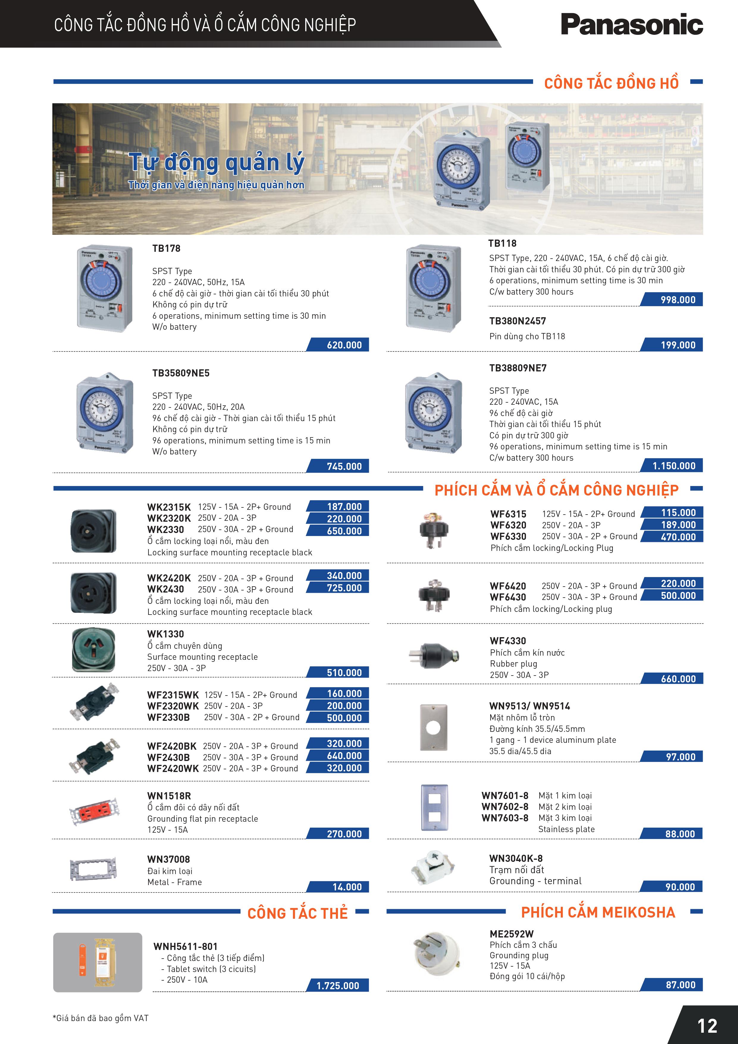 Bảng giá Panasonic