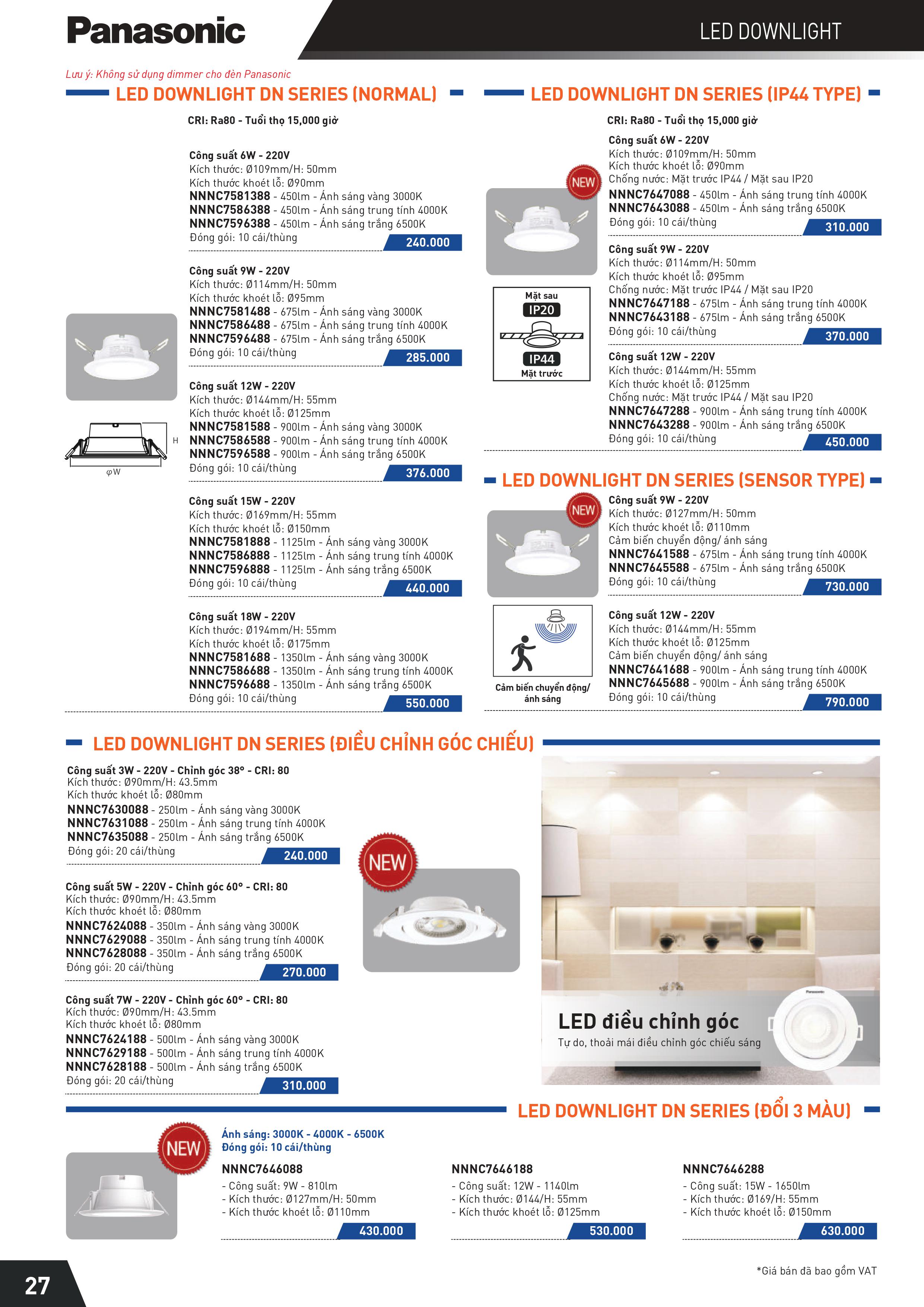 Bảng giá Panasonic