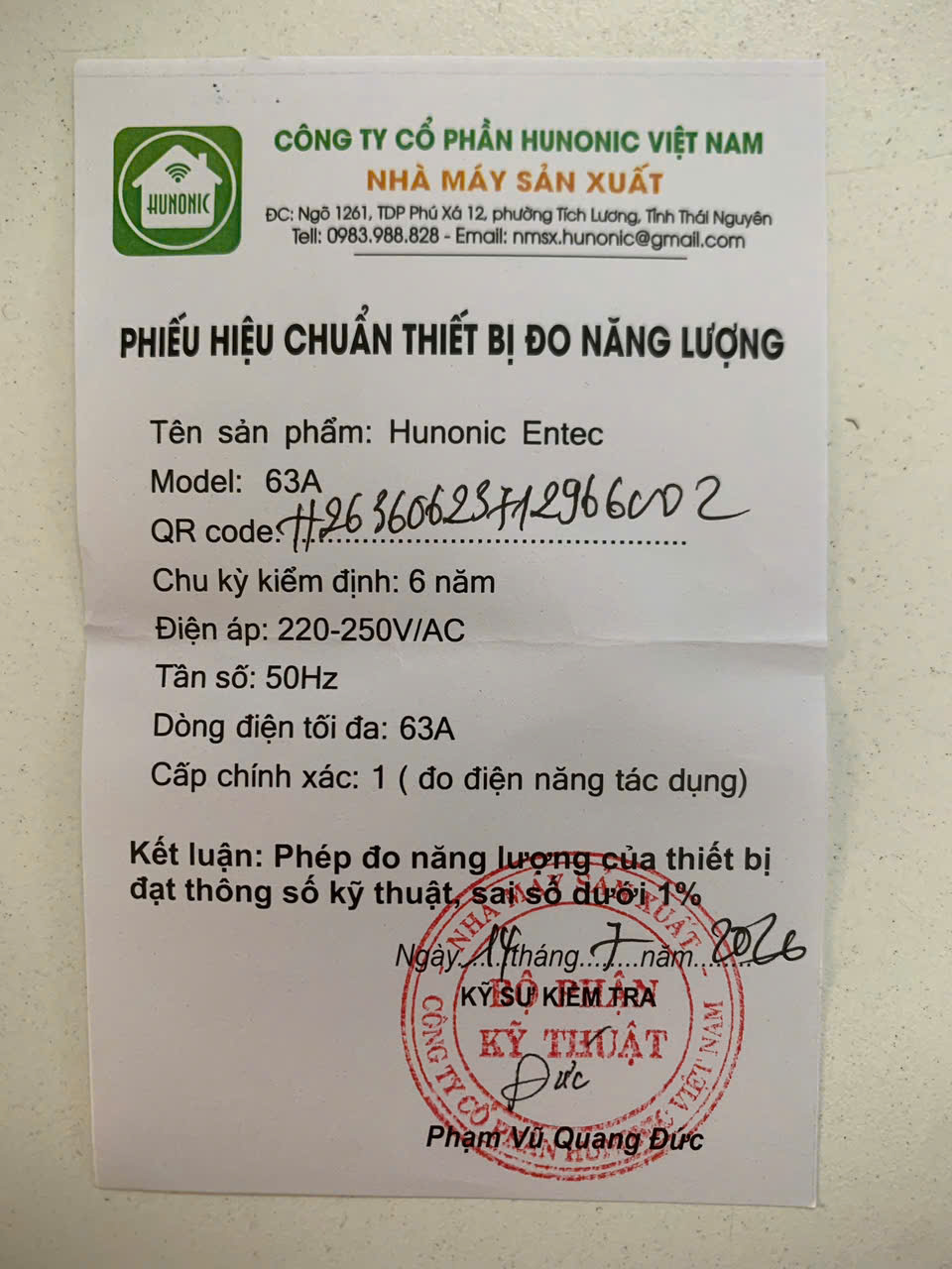 Bộ kiểm soát điện năng thông minh Hunonic Entec