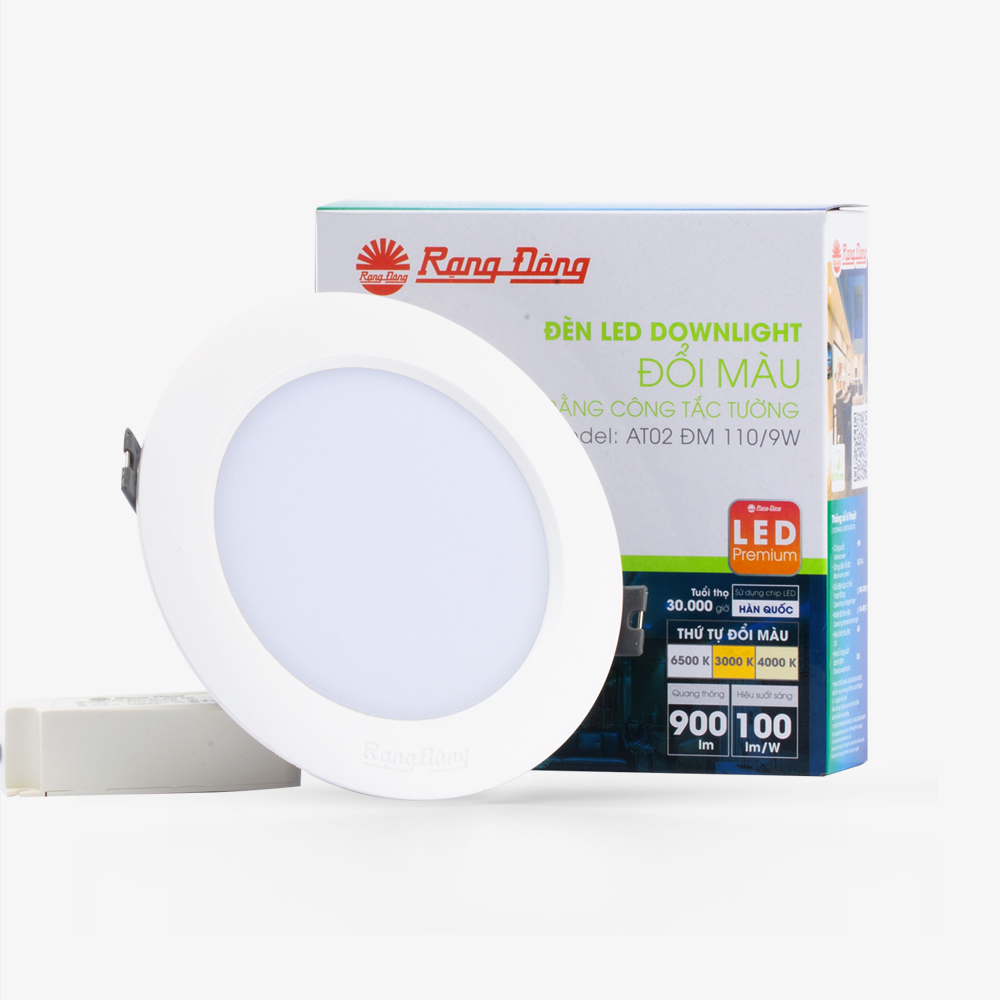 Đèn LED âm trần đổi màu 110/9W Rạng Đông (AT02 ĐM 110/9W)