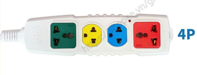 Ổ cắm Lioa kéo dài siêu tải có dây 2 lõi, 3m, 15A (4P-3M/2-15A)