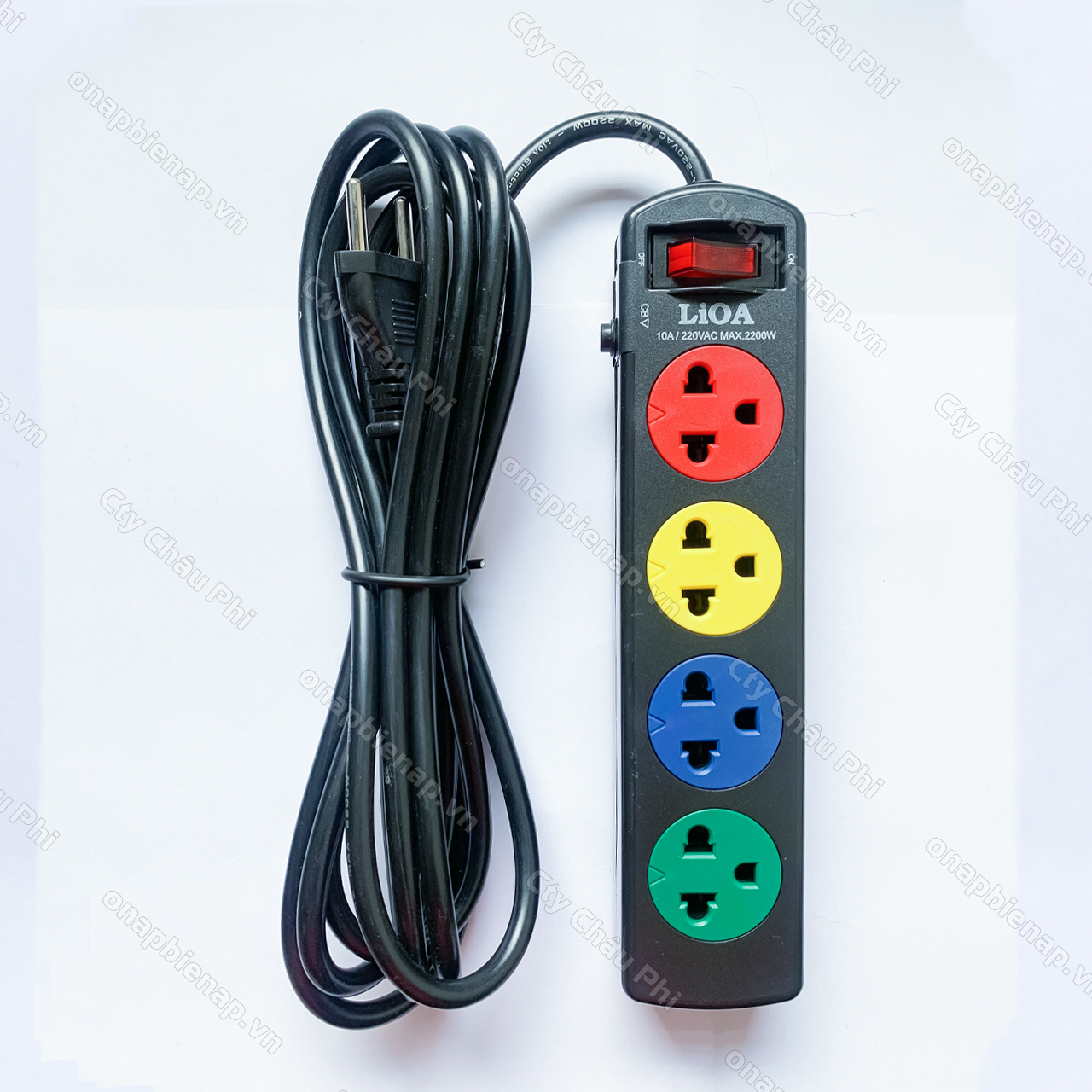 Ổ cắm Lioa kéo dài có công tắc, có CB, 3m, 10A, 2200W, ko tiếp địa (4SND3.2.10)