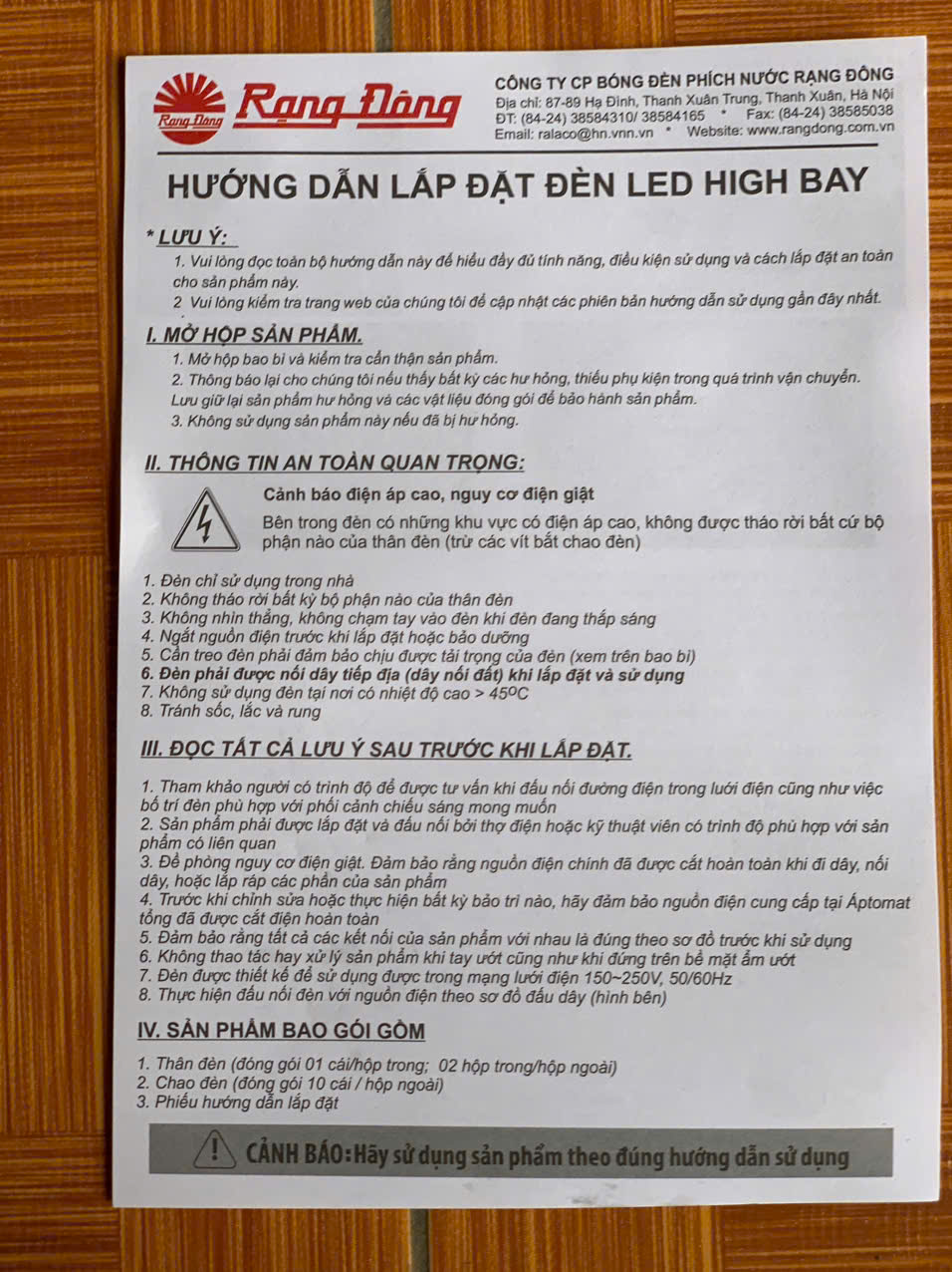 Đèn LED Highbay HB02 430/100W Rạng Đông