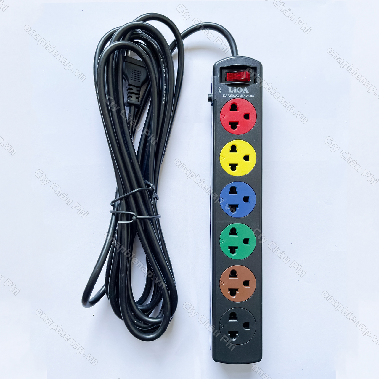 Ổ cắm Lioa kéo dài có công tắc, có CB, 3m, 10A, 2200W, ko tiếp địa (6SND3.2.10)
