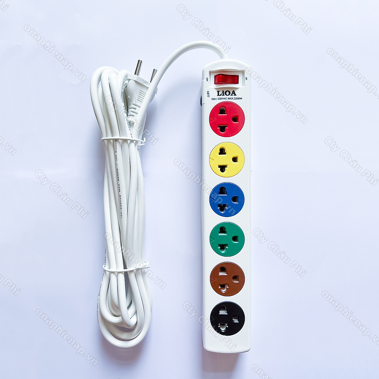 Ổ cắm Lioa kéo dài có công tắc, có CB, 3m, 10A, 2200W, ko tiếp địa (6SNW3.2.10)
