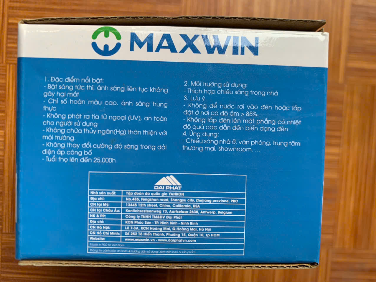 Đèn LED downlight rọi (Led Spotlight) phi 70, 6W Maxwin (ánh sáng trắng/vàng)