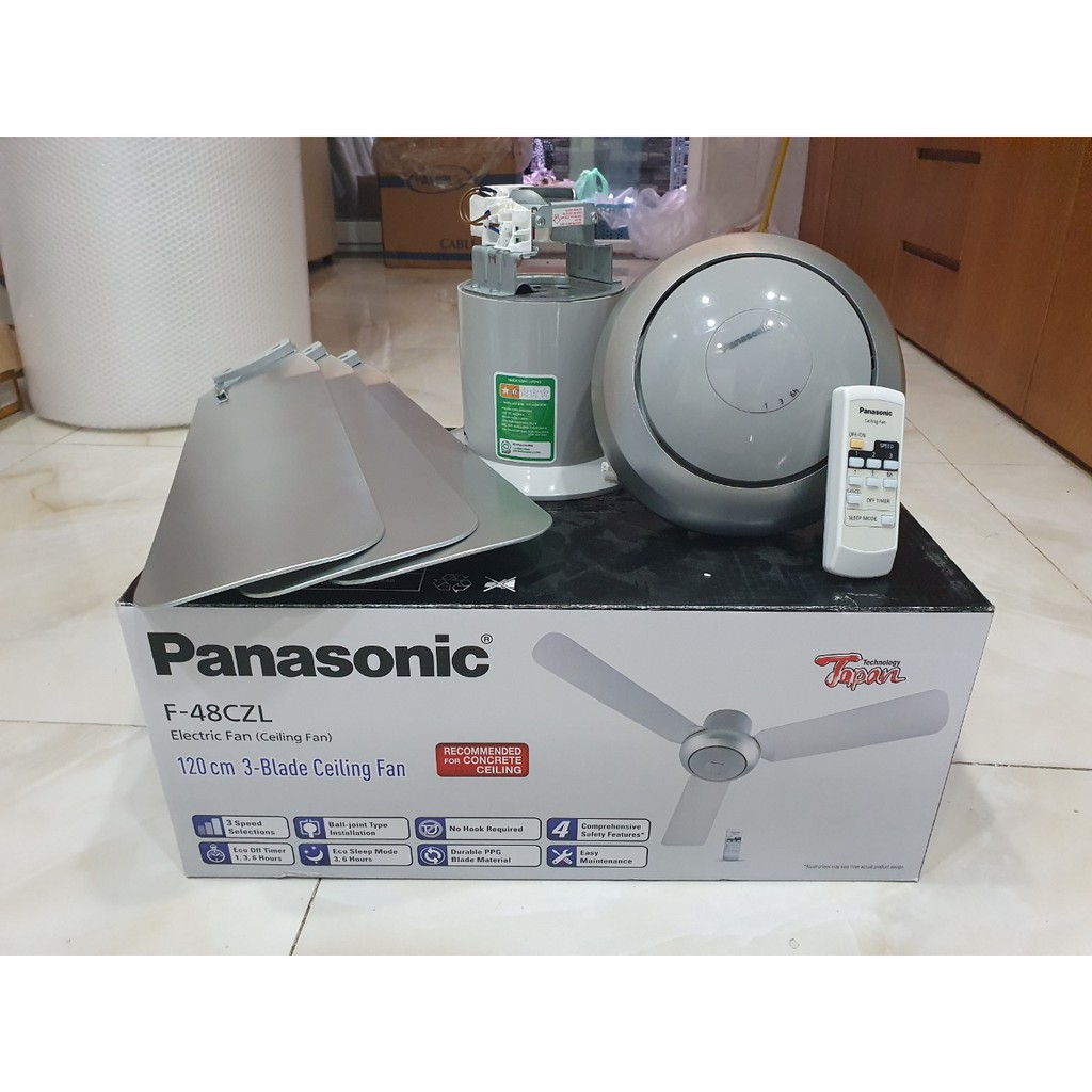 Quạt trần 3 cánh Panasonic có ĐK từ xa (F-48CZL)