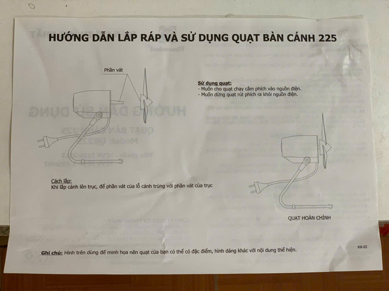 Quạt bàn cánh 225 Vinawind
