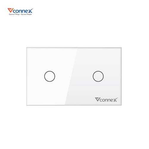 Công tắc thông minh chữ nhật không viền Vconnex - 2 nút