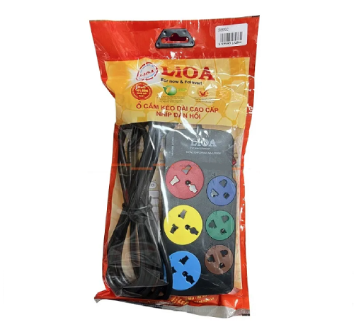 Ổ cắm Lioa kéo dài đa năng kết hợp, 3m, 10A, 2200W, có tiếp địa (3D3SN3.3)