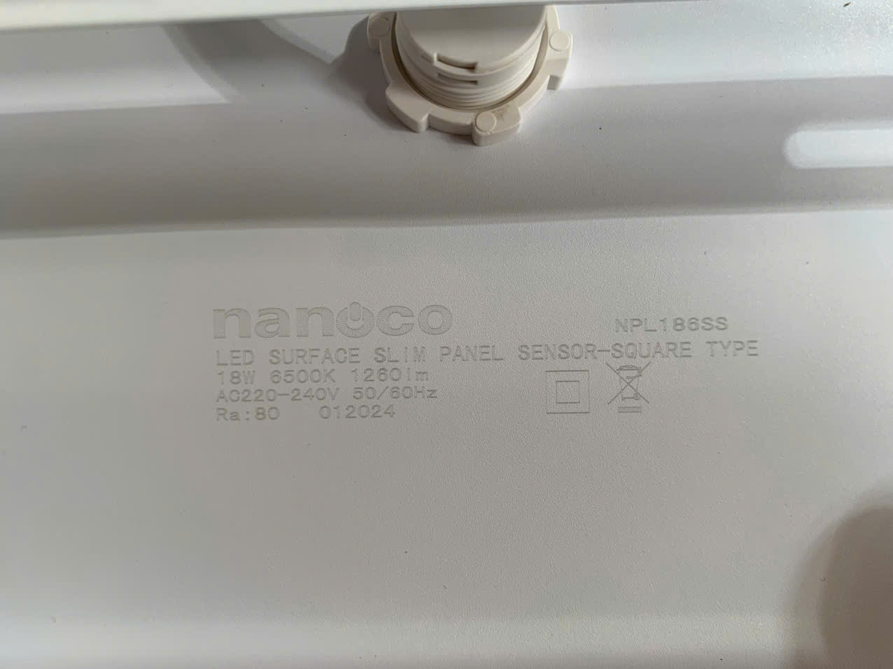 Đèn led panel ốp trần nổi cảm biến 18W vuông Nanoco (NPL186SS)