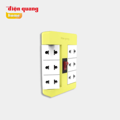 Ổ cắm xoay 90 độ Điện Quang ĐQ ESK RT 6 (6 lỗ 2 chấu)