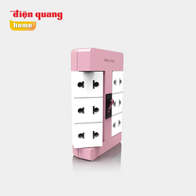 Ổ cắm xoay 90 độ Điện Quang ĐQ ESK RT 6 (6 lỗ 2 chấu)