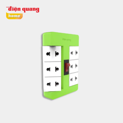 Ổ cắm xoay 90 độ Điện Quang ĐQ ESK RT 6 (6 lỗ 2 chấu)