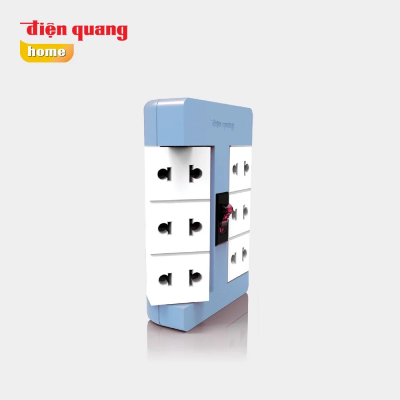 Ổ cắm xoay 90 độ Điện Quang ĐQ ESK RT 6 (6 lỗ 2 chấu)