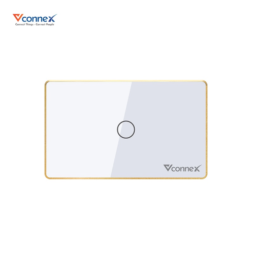 Công tắc thông minh chữ nhật viền nhôm Vconnex - 1 nút