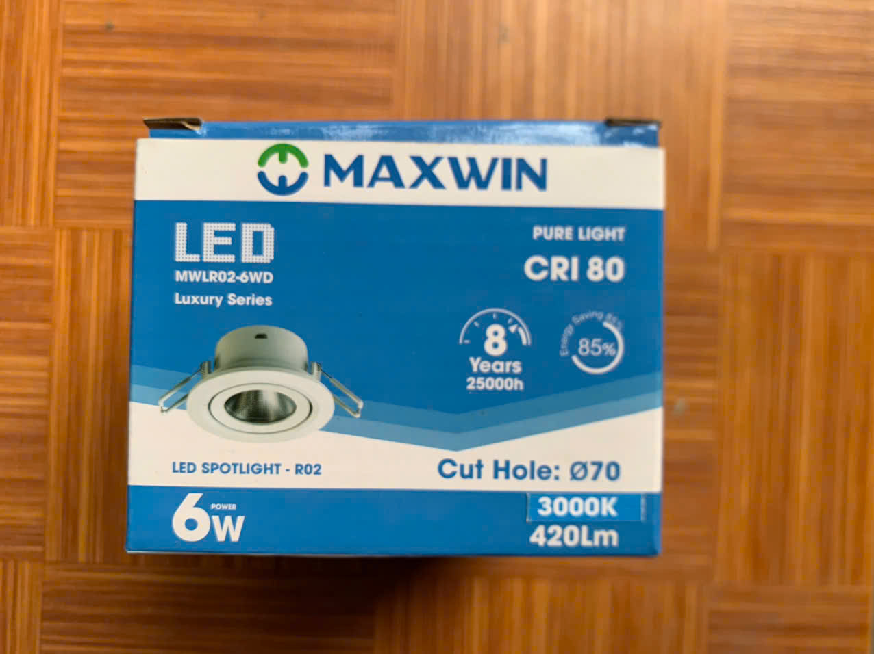 Đèn LED downlight rọi (Led Spotlight) phi 70, 6W Maxwin (ánh sáng trắng/vàng)