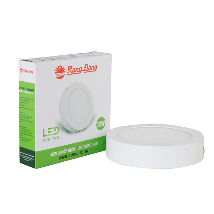 Đèn LED ốp trần Tròn 12W 6500K Rạng Đông (Hàng mới chưa sử dụng)