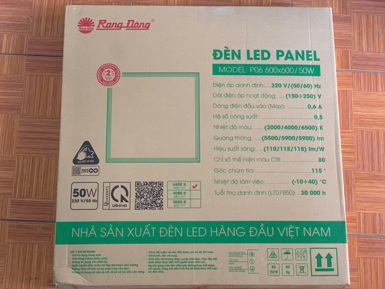 Đèn LED Panel chiếu thẳng P06 600x600 50W Rạng Đông (P06 600x600/50W)