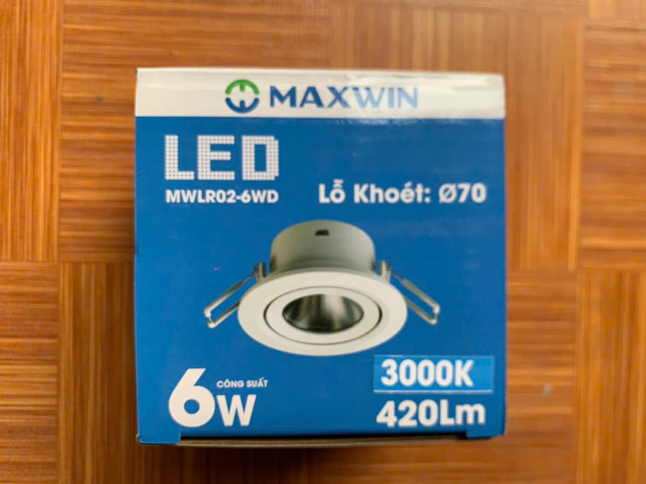 Đèn LED downlight rọi (Led Spotlight) phi 70, 6W Maxwin (ánh sáng trắng/vàng)