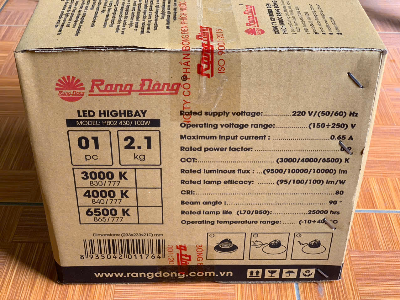 Đèn LED Highbay HB02 430/100W Rạng Đông