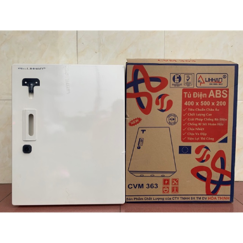 Tủ điện ABS 400x500x200 Lihhan/Hòa Thịnh (CVM 363-Pát sắt)