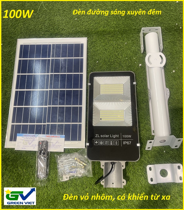 Đèn đường năng lượng mặt trời cao cấp 100W DBC-100 (Green Viet)