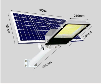 Đèn đường năng lượng mặt trời 400W AS vàng lắp đường và sân vườn (BC-400A1)