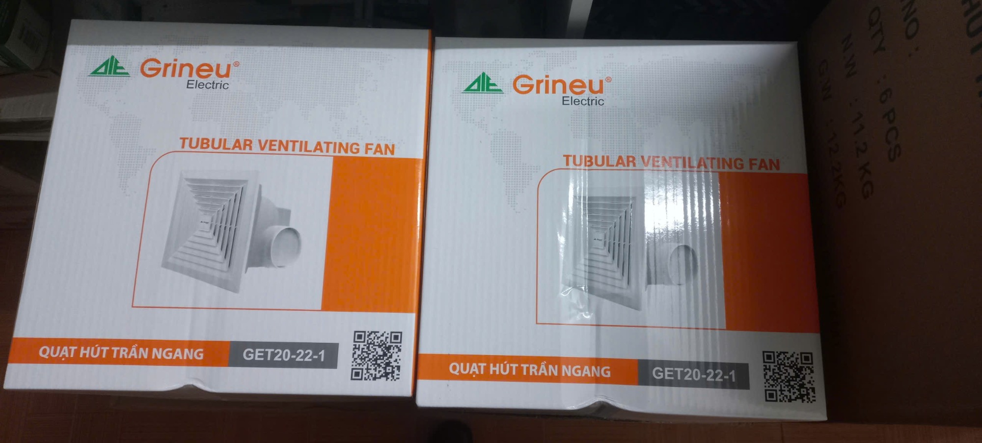 Quạt hút trần ống ngang 250x250mm GET20-22-1 (Grineu)