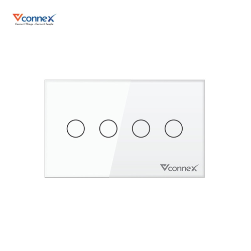 Công tắc thông minh chữ nhật không viền Vconnex - 4 nút