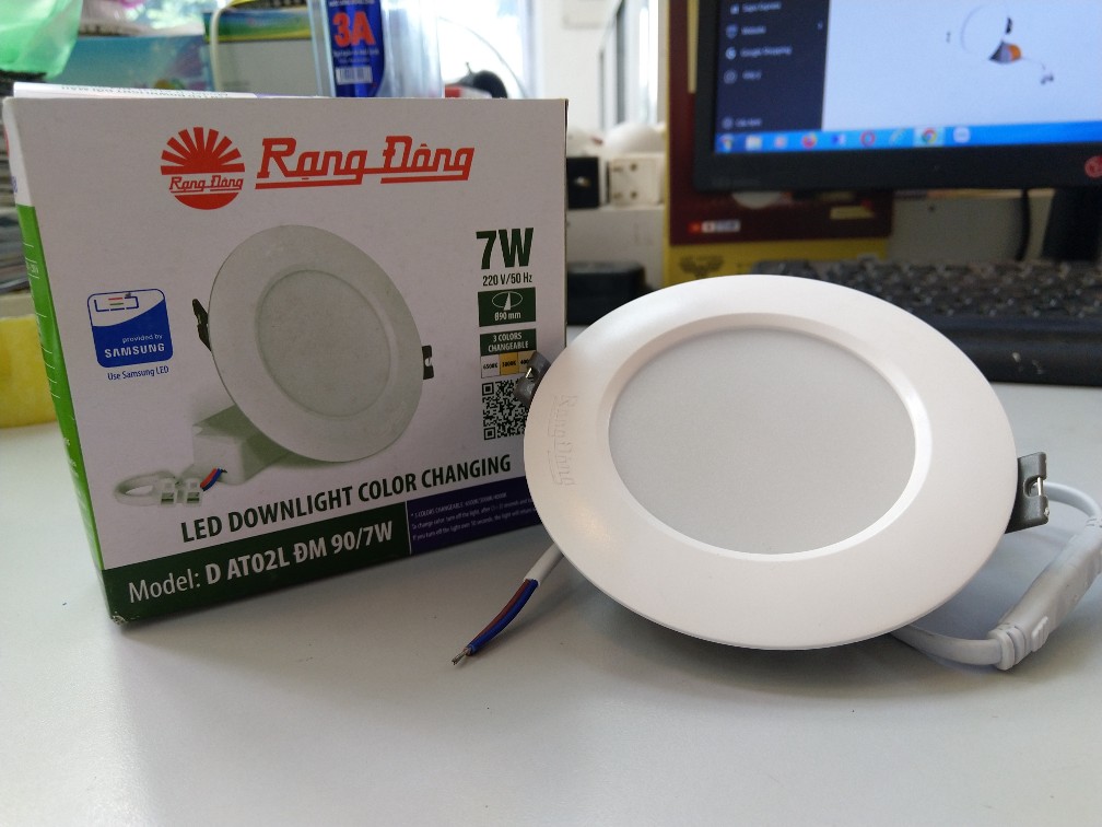 Đèn LED âm trần đổi màu 7W Rạng Đông (AT02 ĐM 90/7W)