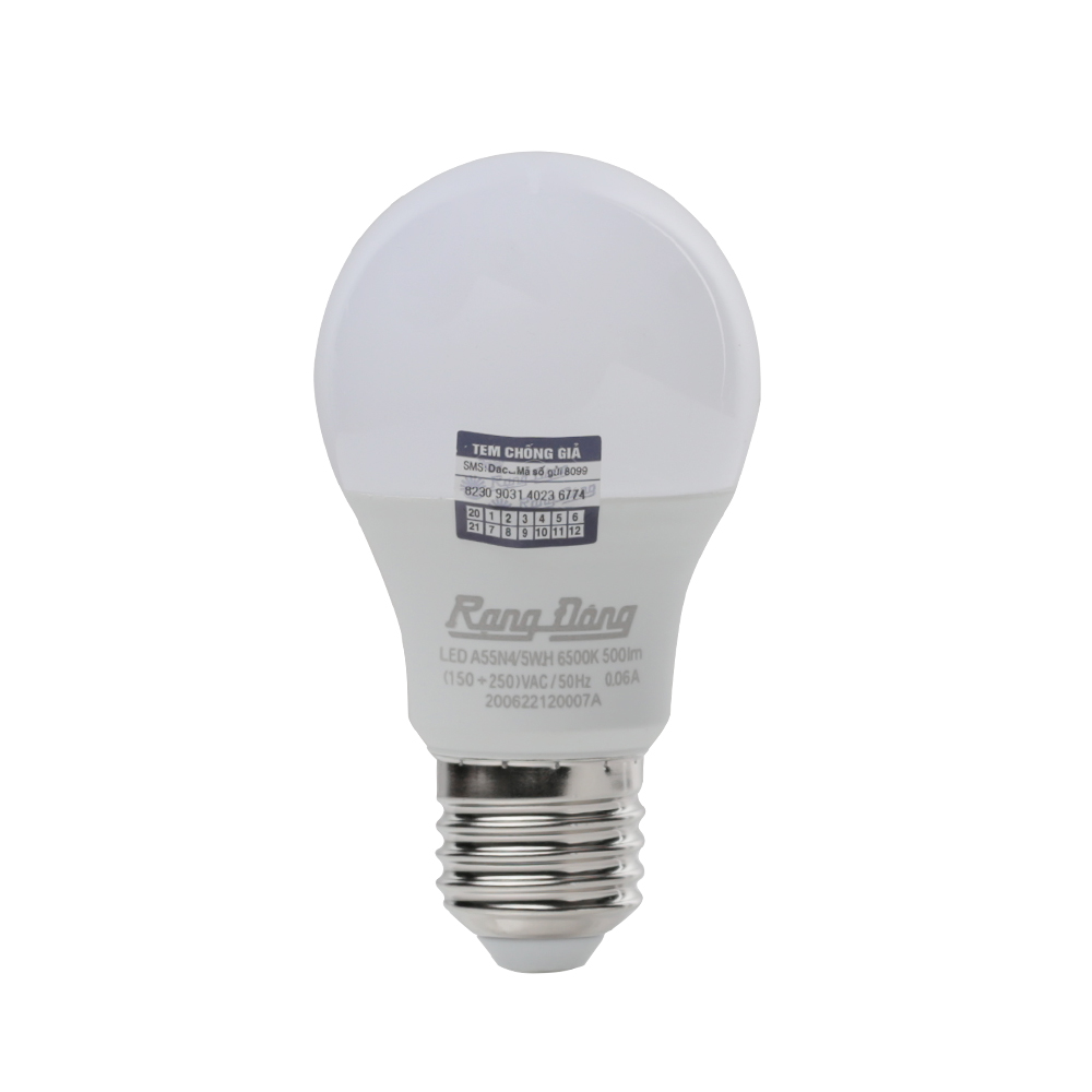 Bóng đèn Led Bulb tròn 5W Rạng Đông (A55N4/5W.H)