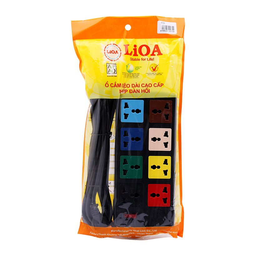 Ổ cắm tám 3 chấu 2 lõi dây có công tắc (5m)