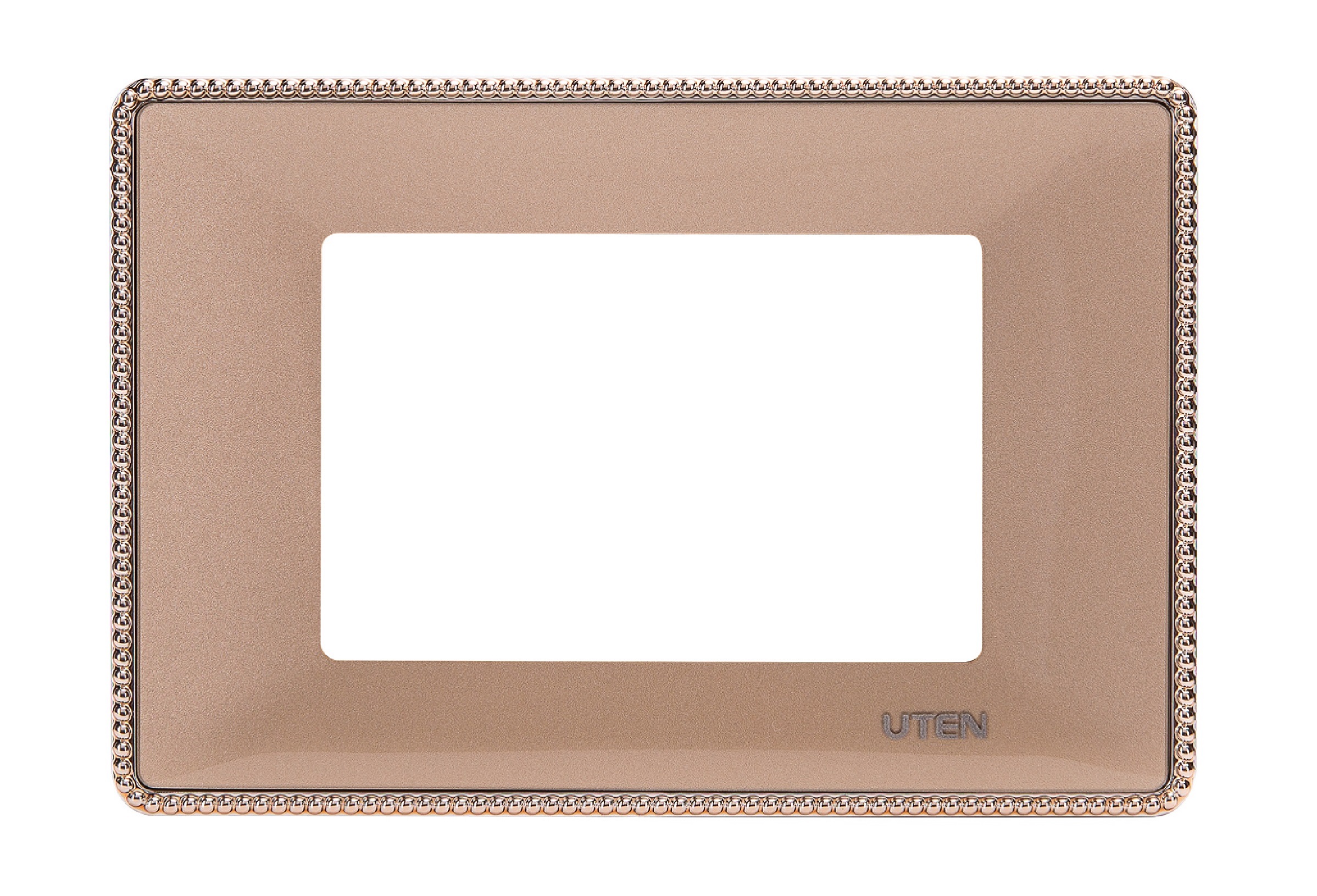 Mặt nhựa 3 thiết bị ánh vàng viền trơn/hoa văn Uten (Q120-D-PM3/Q120-C-PM3)