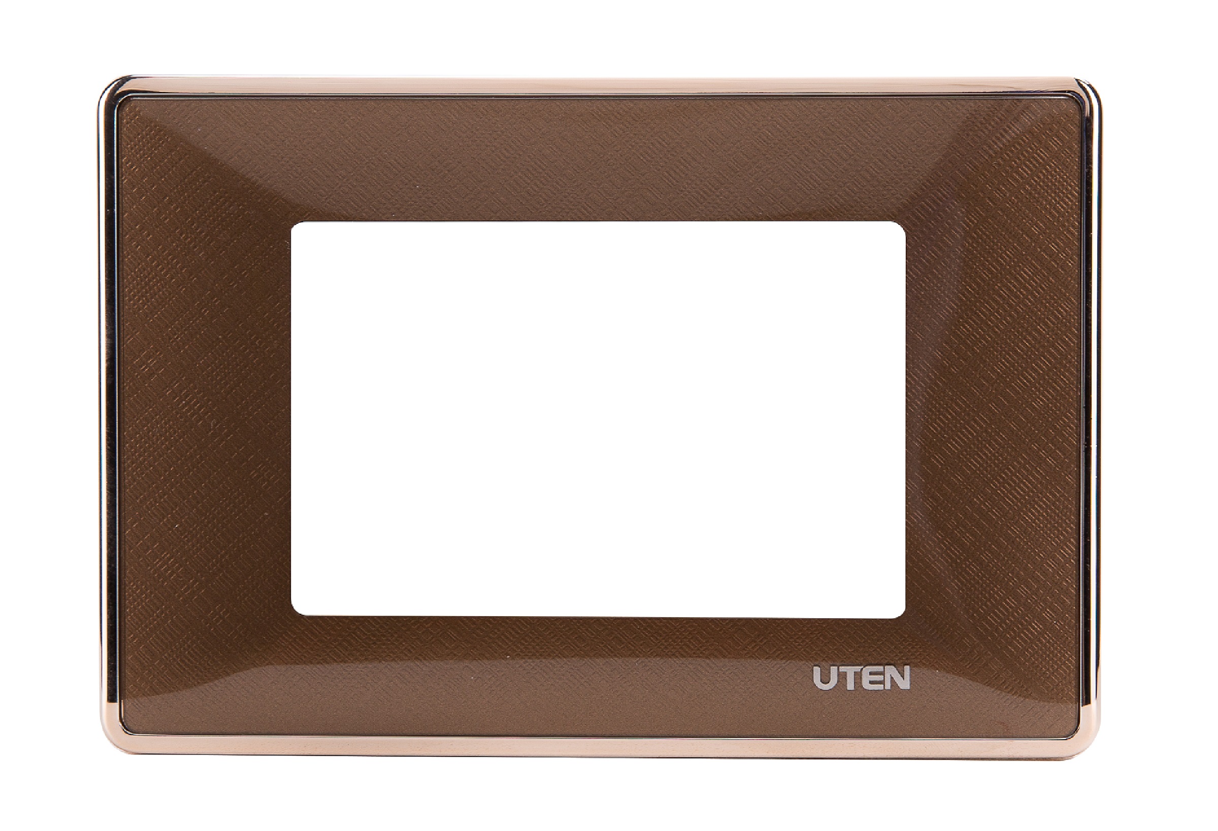 Mặt nhựa 3 thiết bị ánh đồng viền trơn/hoa văn Uten (Q120-D-PM3/Q120-C-PM3)