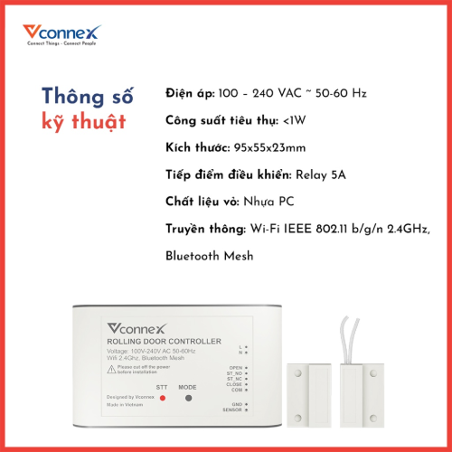 Bộ điều khiển cửa cuốn thông minh Vconnex - Bảo hành 12 tháng 1 đổi 1